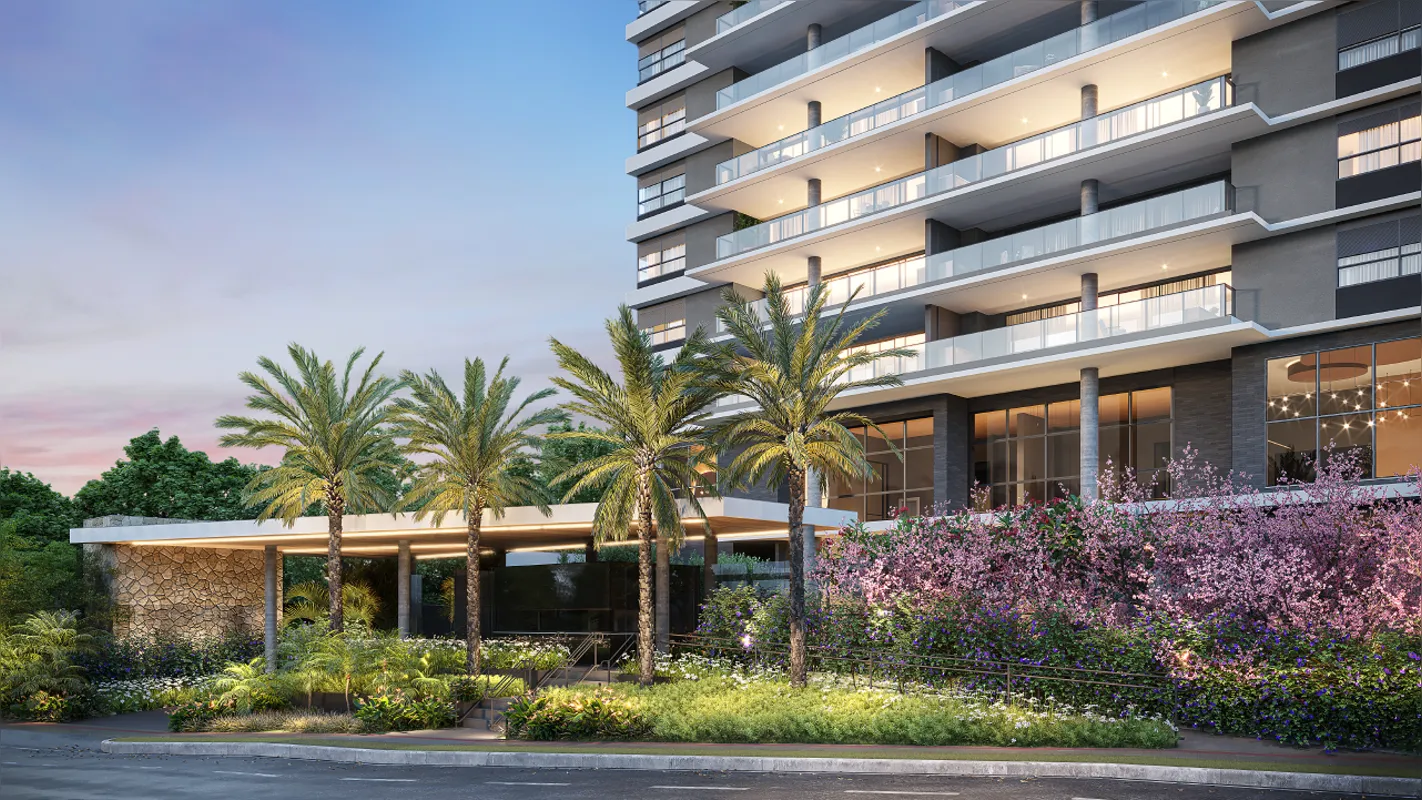 Com apartamentos de 195 m², Aura inspira frescor e leveza, com equilíbrio que acompanha a passagem do tempo.