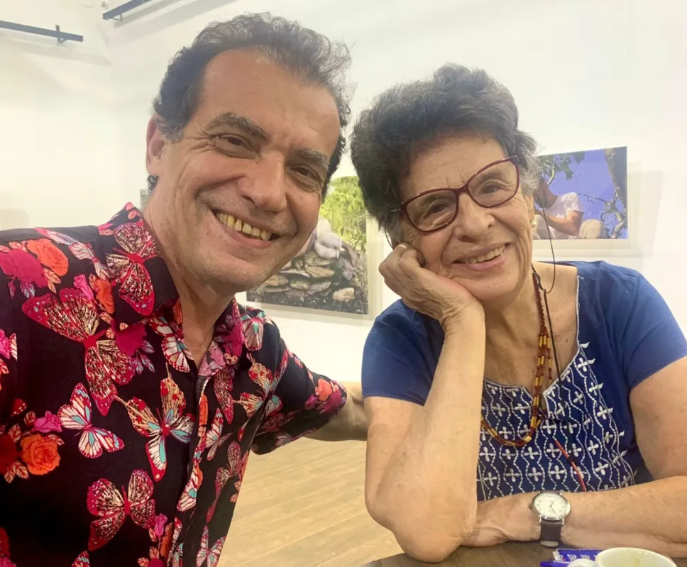 Eduardo Baccarin-Costa com a escritora Maria  Valéria Rezende que assina o prefácio do seu novo livro
