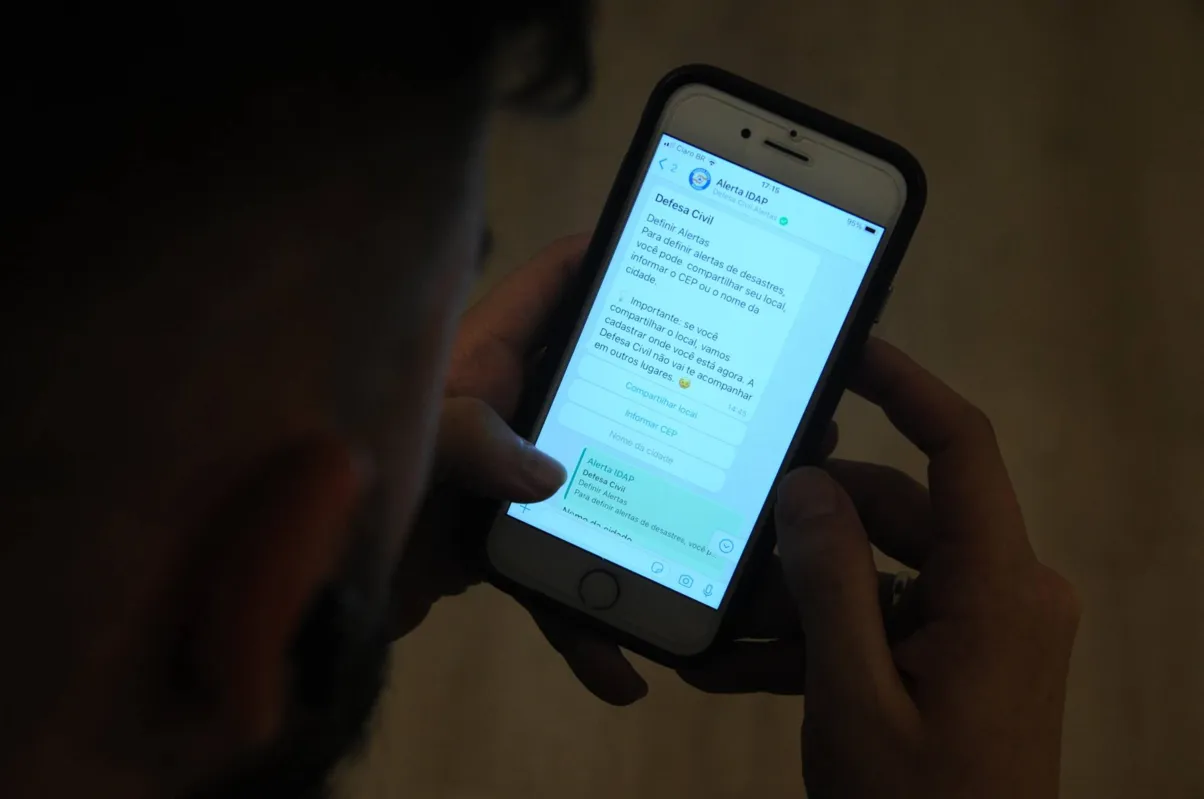 Segundo o Ministério do Desenvolvimento Regional, o Brasil é o primeiro país a ter o serviço de alertas por WhatsApp