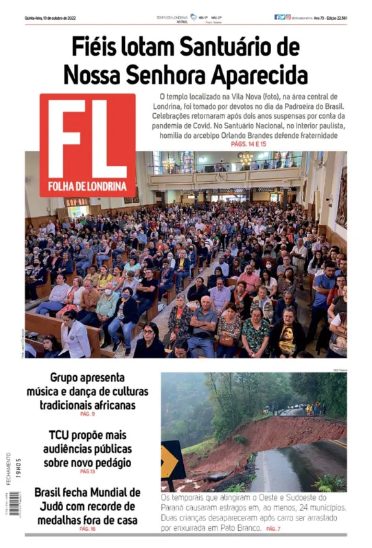 Imagem ilustrativa da imagem Capa 13/10/2022
