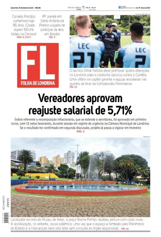 Imagem ilustrativa da imagem Capa 15/02/2023