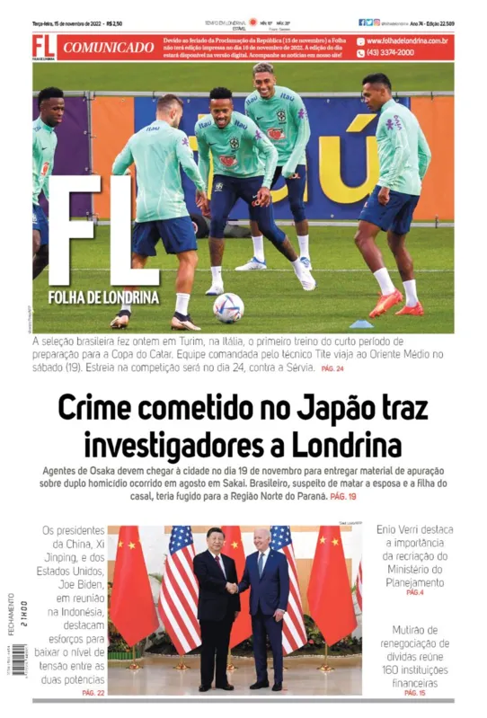 Imagem ilustrativa da imagem Capa 15/11/2022