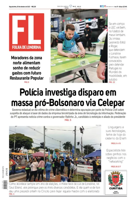 Imagem ilustrativa da imagem Capa 26/09/2022