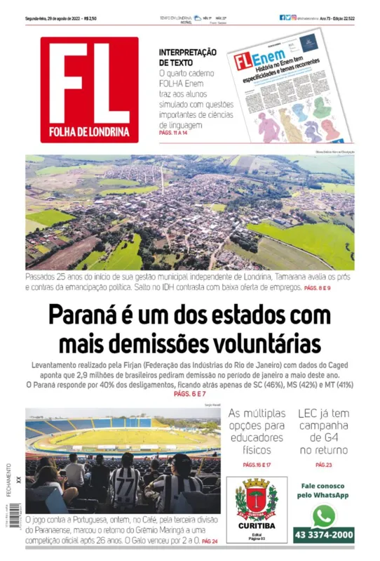 Imagem ilustrativa da imagem Capa 29/08/2022