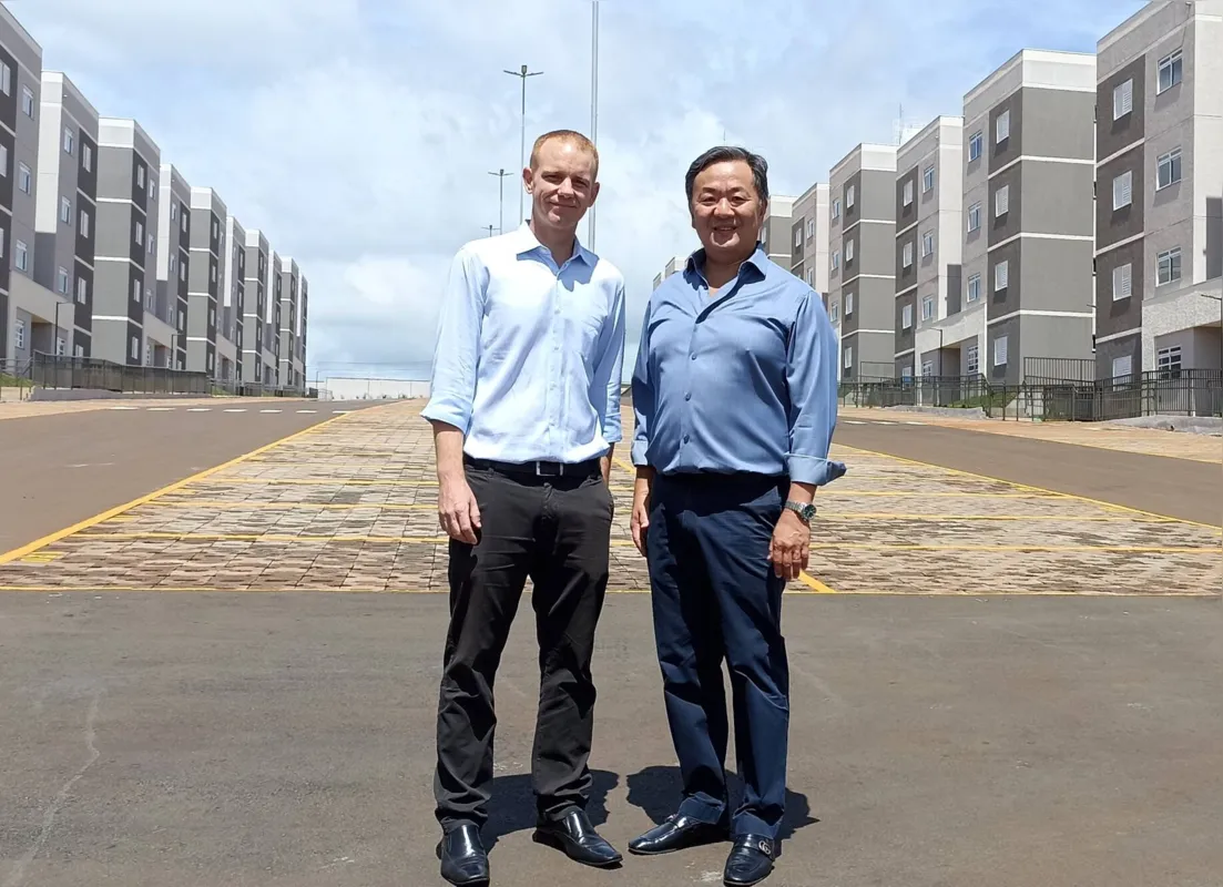 Bruno Catarino e  Leonardo Yoshii: região desenvolvimento imobiliário, segurança, fácil localização e área de lazer diferenciada são atrativos do Solar di Ravello