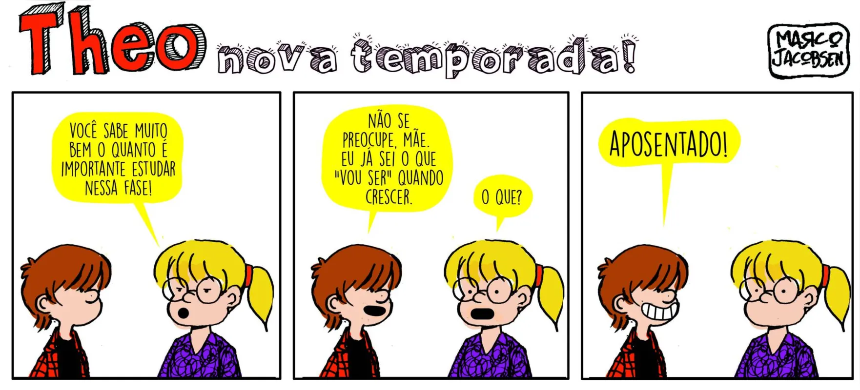 Imagem ilustrativa da imagem Comece o dia com humor com as tirinhas de Theo e Edibar