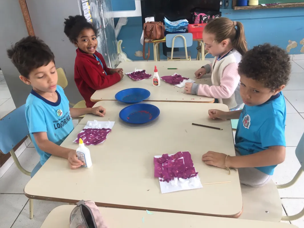 Alunos da Escola Municipal Luiz Marques, do distrito do Espírito Santo, trabalharam também com informações sobre o Catar