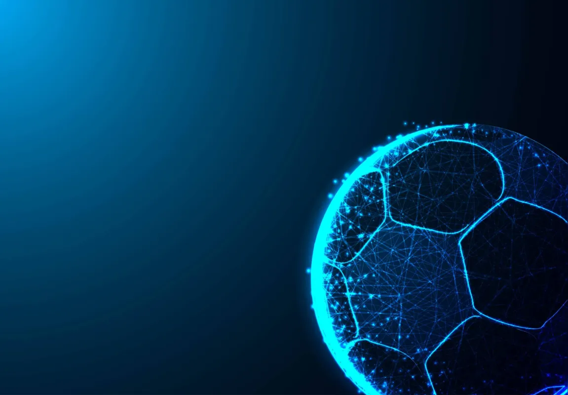 Silhouette of a football ball. Dots, lines, triangles, Abstract Low Poly Wireframe Design. Vector Illustration