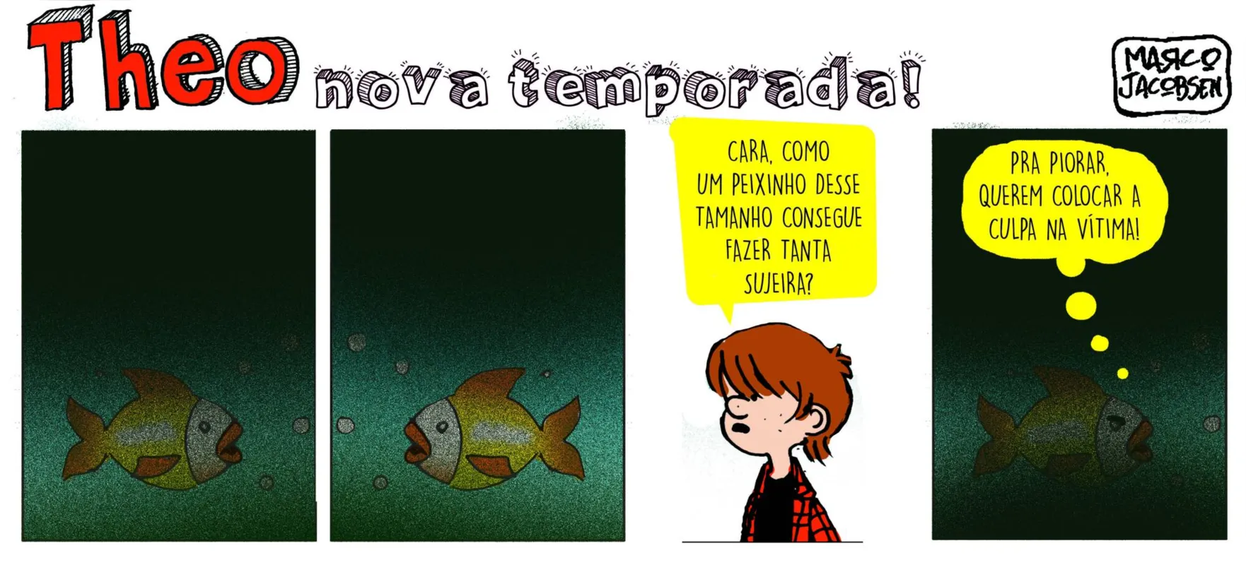 Imagem ilustrativa da imagem Divirta-se com as tirinhas de Theo e Edibar