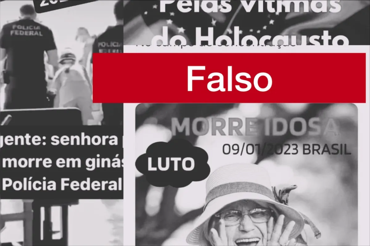Imagem ilustrativa da imagem É falso que idosa que participou de atos em Brasília morreu na PF