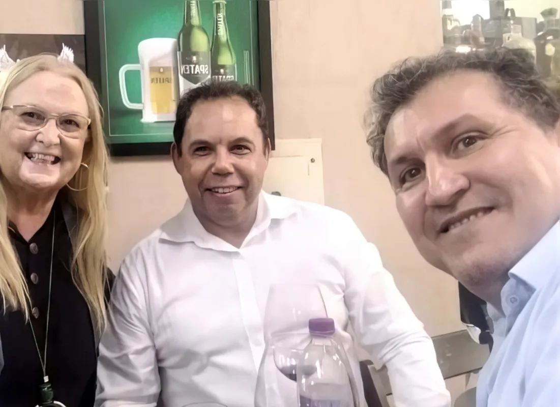 Selma Roelis com os confrades Euclides Nandes  Correa e Marcos Ferreira