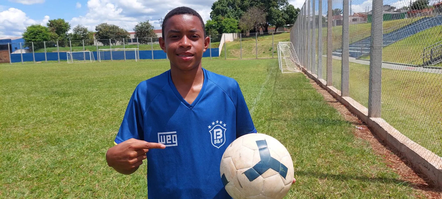 Igor Trindade de Souza começou a treinar há três anos: "Vou seguir o meu foco, que é ser jogador de futebol"