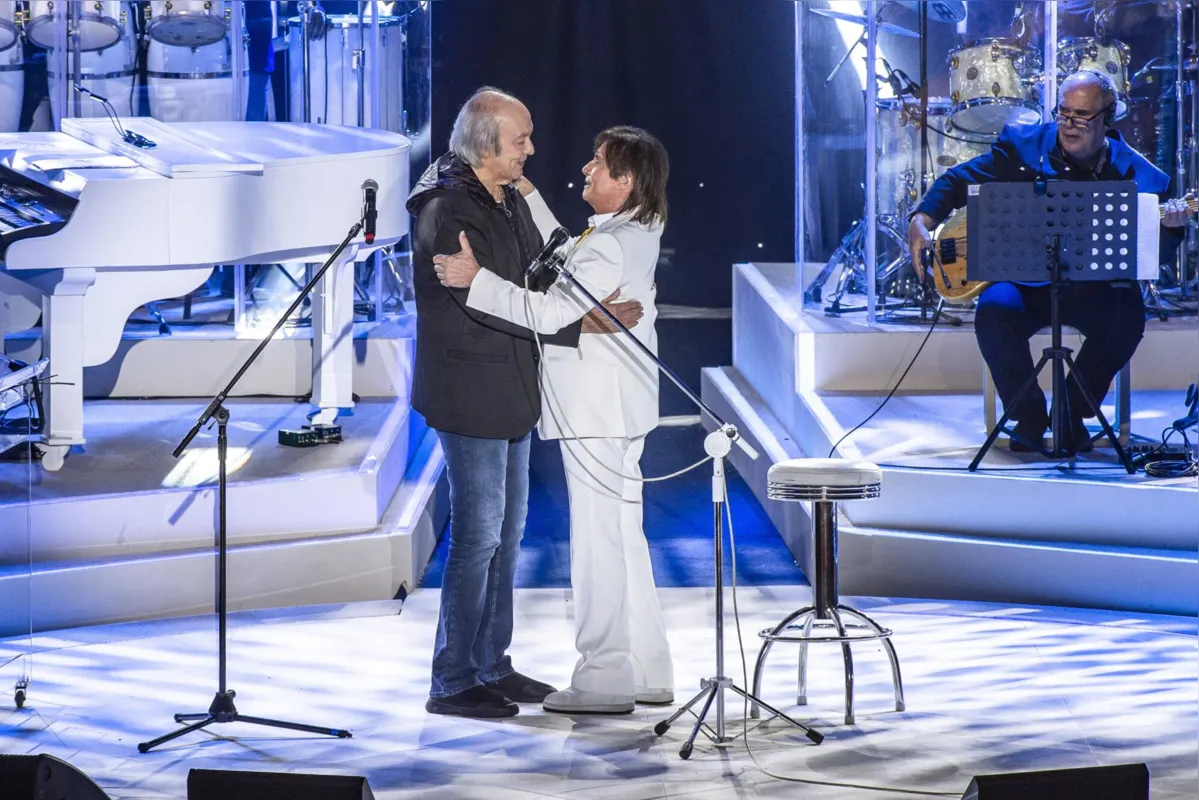 Roberto e Erasmo Carlos no Especial em 2019: homenagem ao amigo que faleceu em novembro emocionou o público