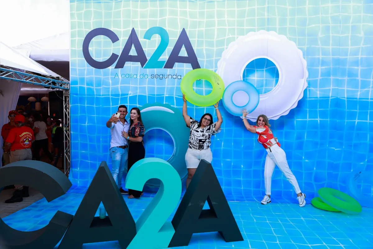 O painel instagramável com boias fez o maior sucesso
