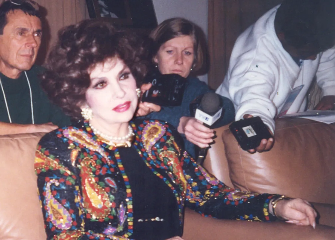 Gina Lollobrigida, em foto de Carlos Eduardo Lourenço Jorge, no Festival de Gramado, em 1995, na única vinda dela ao Brasil