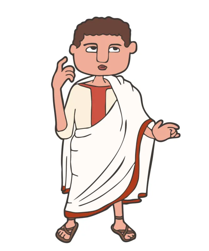 Roman senator cartoon character, colorful vector character from ancient history