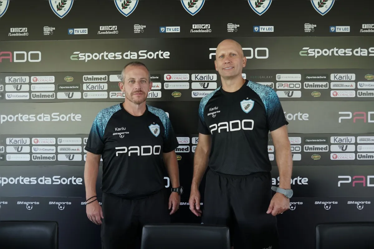 Rodrigo Pozzi e Omar Feitosa vão comandar a nova comissão técnica do Londrina; estreia será na quinta-feira contra o lanterna Foz do Iguaçu