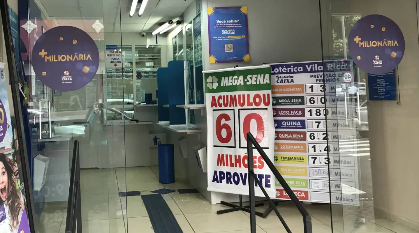 Imagem ilustrativa da imagem Mega-Sena sorteia prêmio de R$ 60 mi nesta quinta
