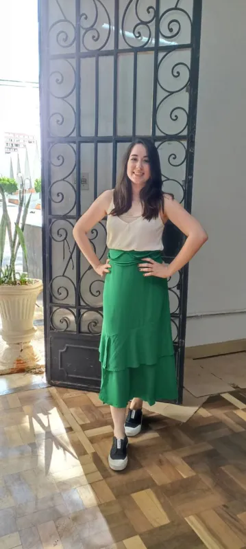 Débora Suzuki, 28 anos, designer: sem muitos adereços, a escolha foi ditada pelas cores