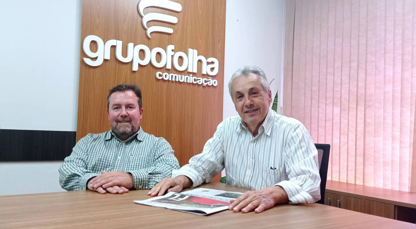 O presidente da AEA, Marcelo Grotti, e os ex-secretário municipal de Agricultura e Abastecimento, Gervásio Vieira.