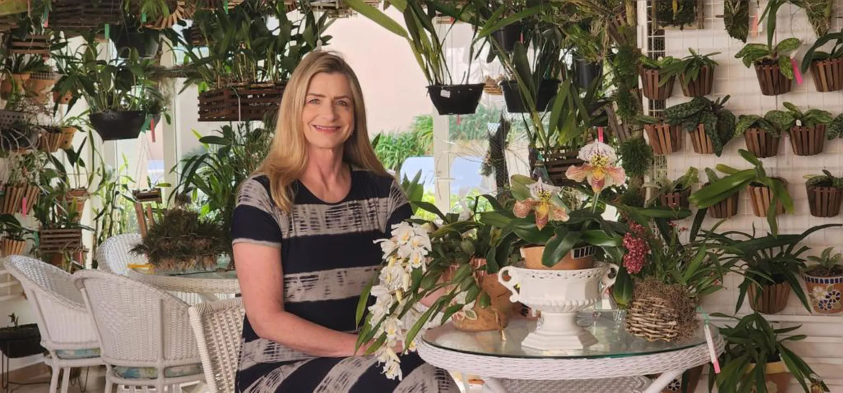 Evelyn  Limper Pfann fez curso de orquídeas que resultou na formação da Associação dos Orquidófilos de Guarapuava