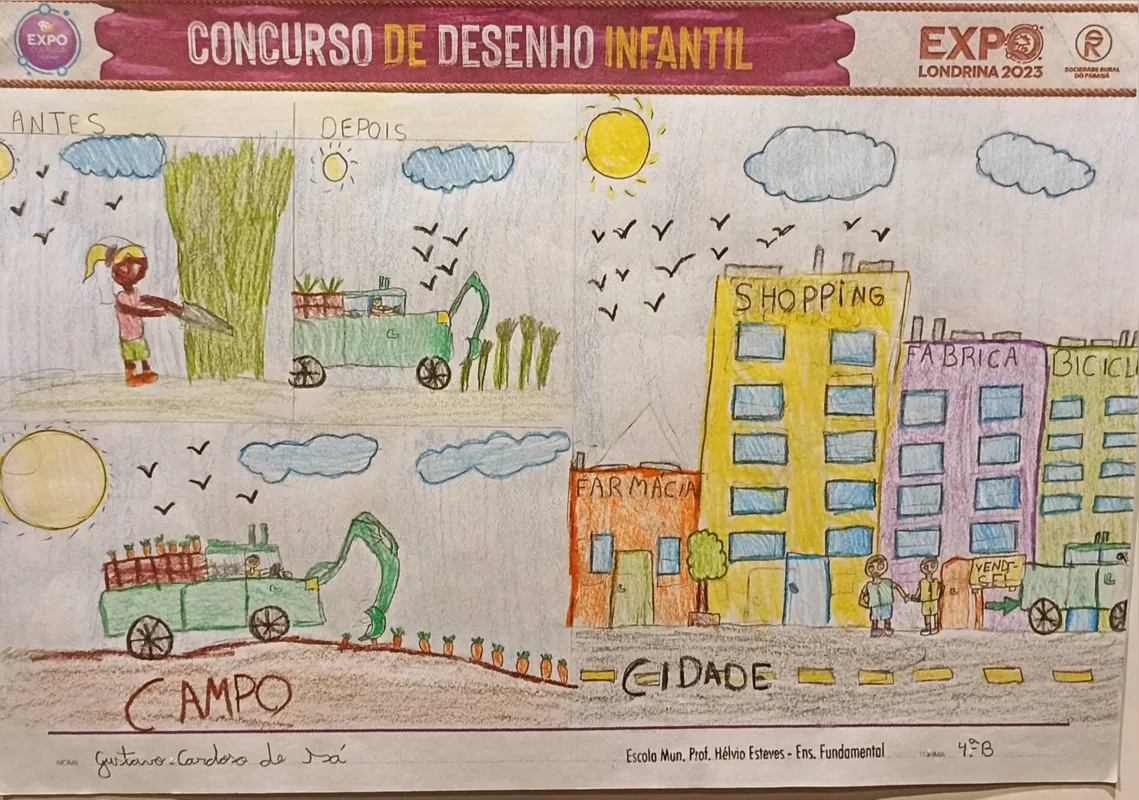 Desenho de Gustavo Cardoso de Sá, aluno  da Escola Municipal Professor Hélvio Esteves