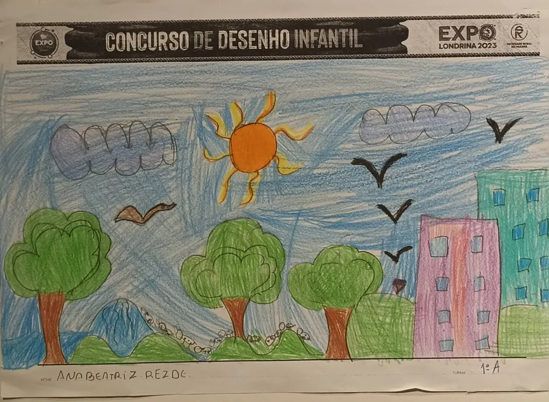 Desenho da aluna Ana Beatriz Rezende de Oliveira, Municipal Luiz Marques Castelo