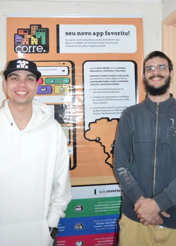 João Carilho e Pedro Carvalho: criadores do aplicativo corre