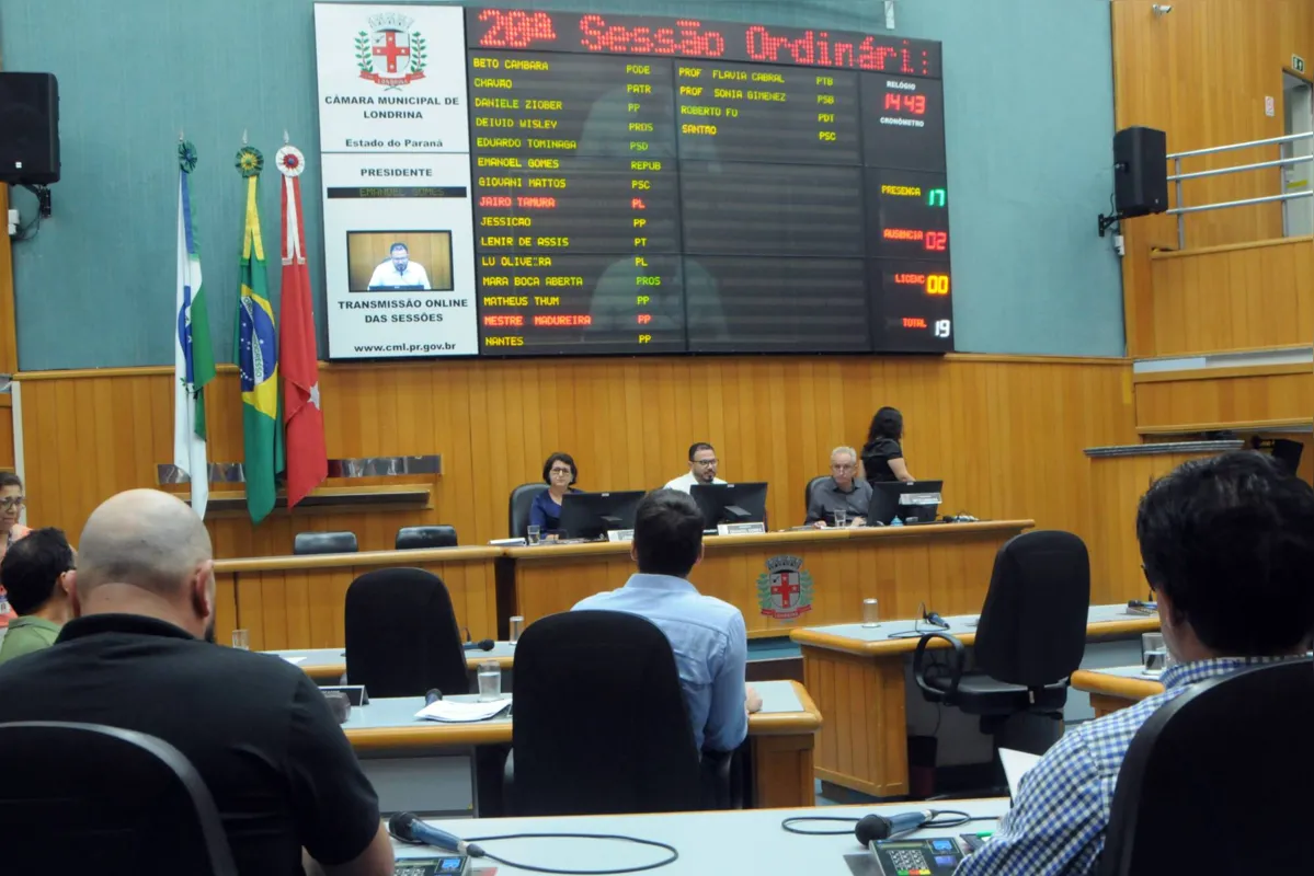 Os vereadores de Londrina reuniram-se, na tarde desta quinta-feira (13), para a 20ª sessão ordinária de 2023, com transmissão pelos canais do Legislativo no Facebook e no Youtube.