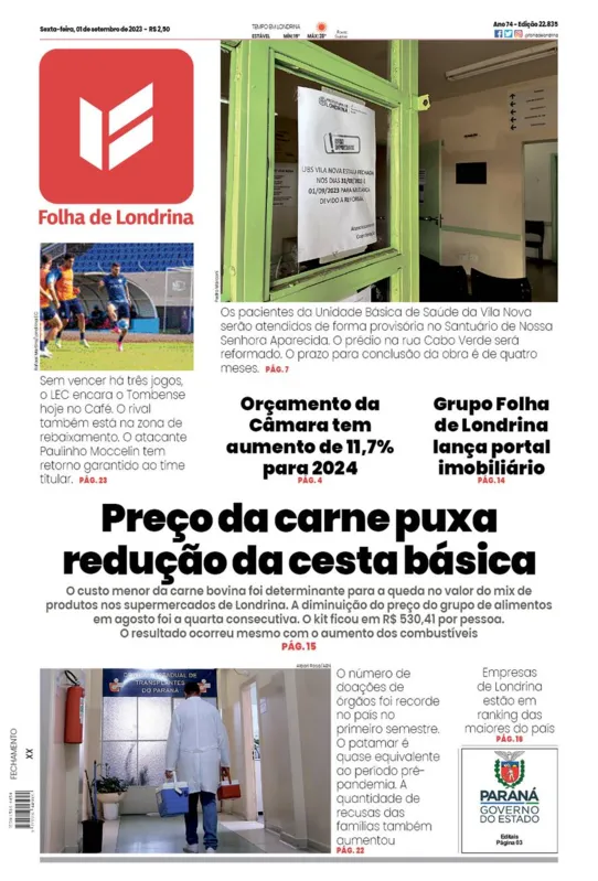 Imagem ilustrativa da imagem Capa 01/09/2023