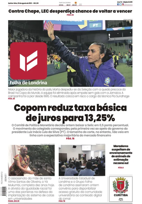 Imagem ilustrativa da imagem Capa 03/08/2023