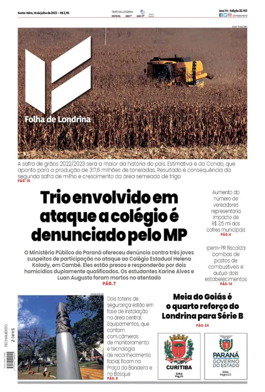 Imagem ilustrativa da imagem Capa 14/07/2023