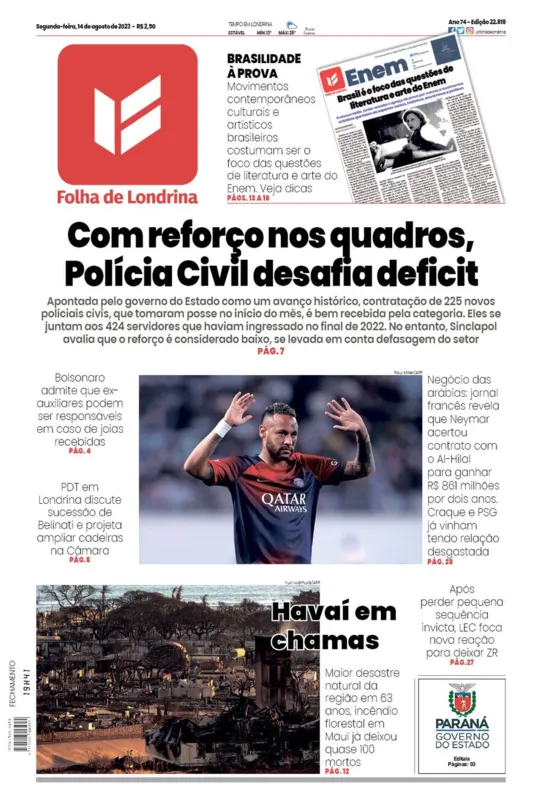 Imagem ilustrativa da imagem Capa 14/08/2023