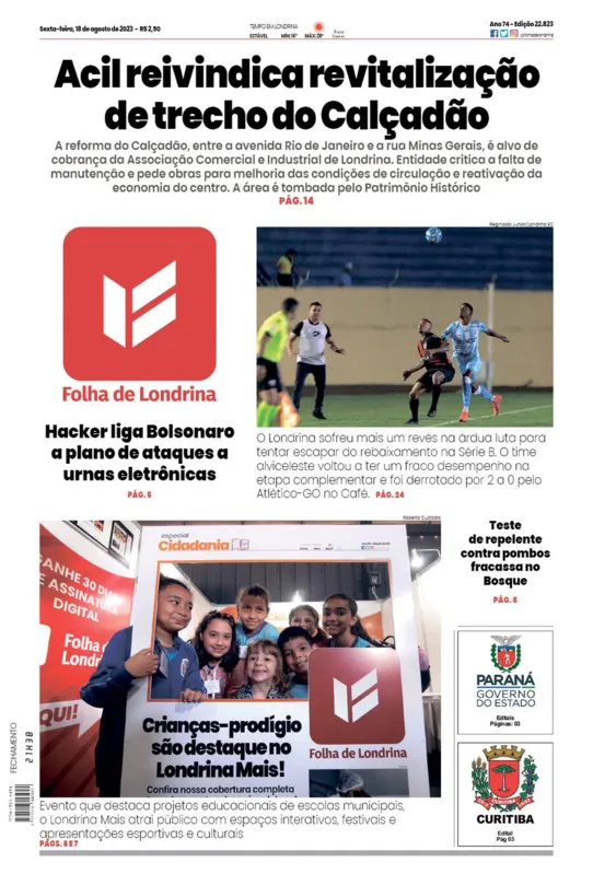 Imagem ilustrativa da imagem Capa 18/08/2023