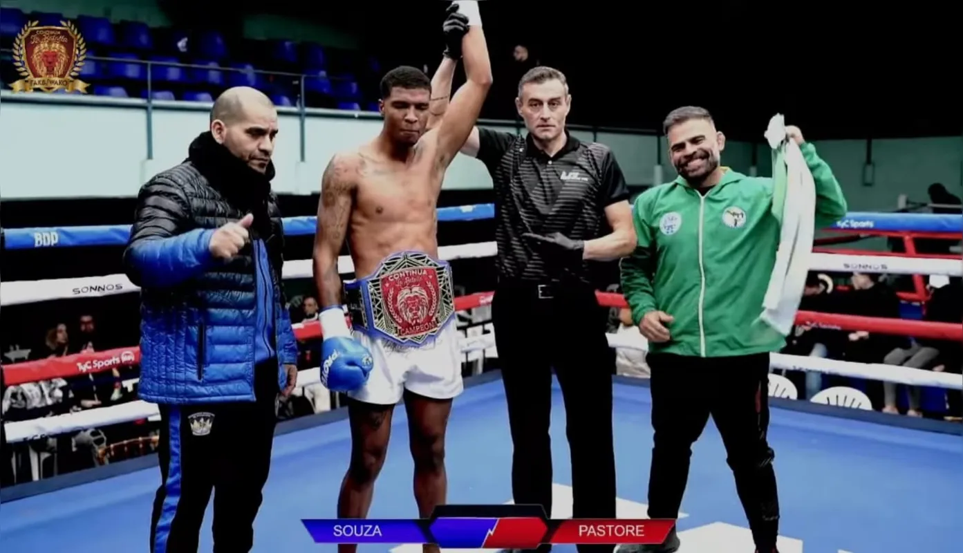 Maycon Souza conquistou um título internacional de kickboxing, na Argentina