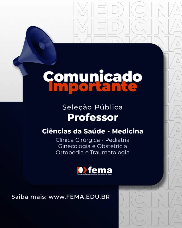 Imagem ilustrativa da imagem FEMA abre seleção pública para docentes do curso de Medicina