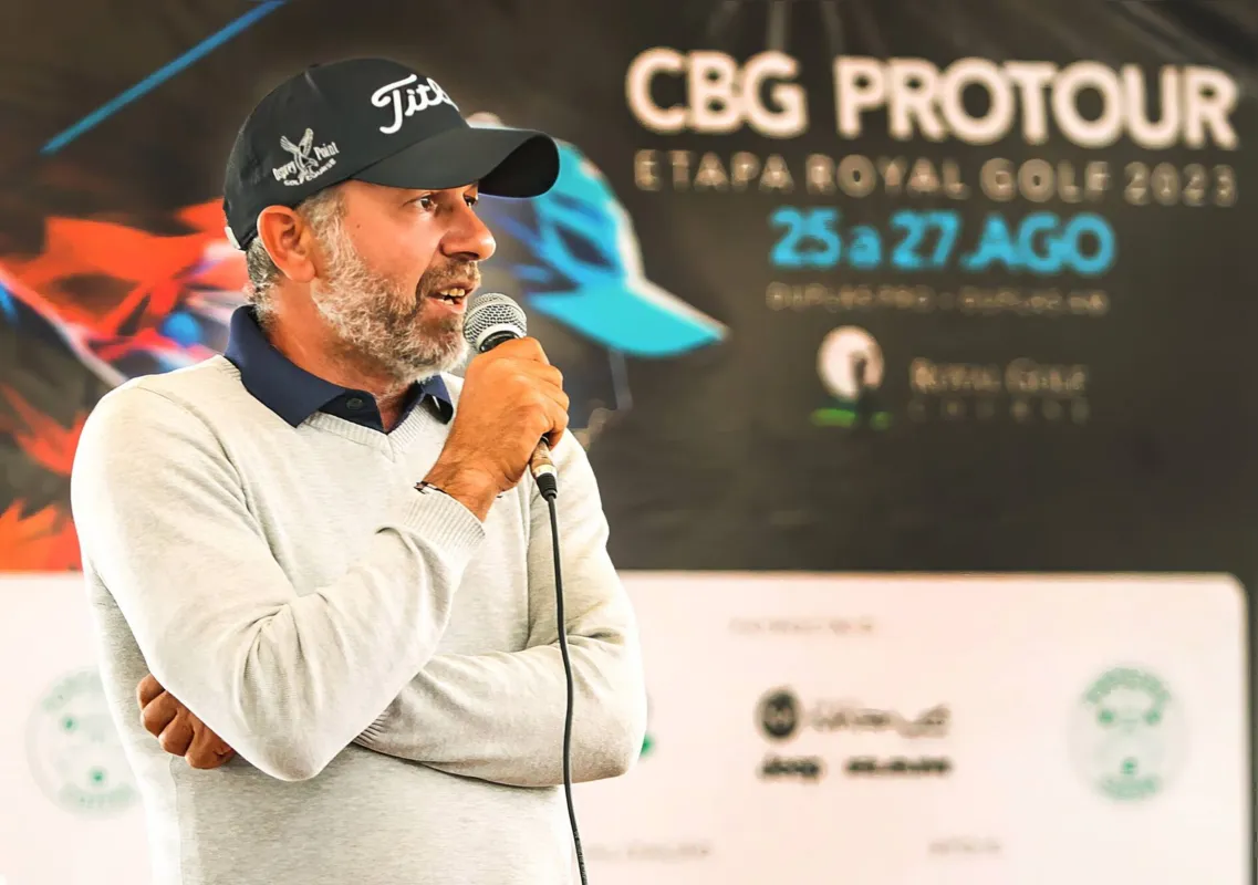O golfista profissional do Royal Golf, Marcos Silva, organizador do evento