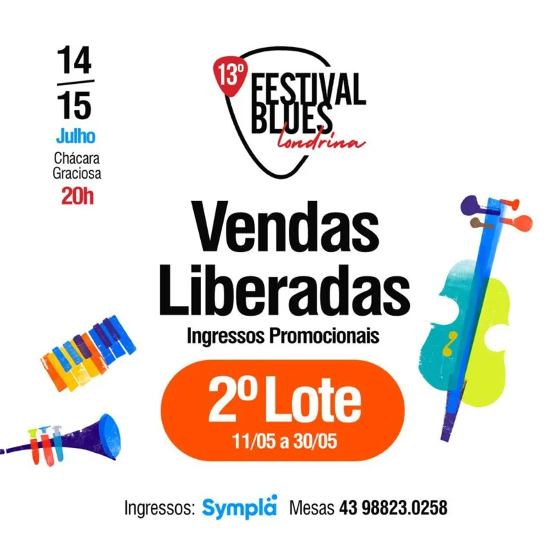Imagem ilustrativa da imagem Ingressos para o 13º Festival de Blues já estão disponíveis