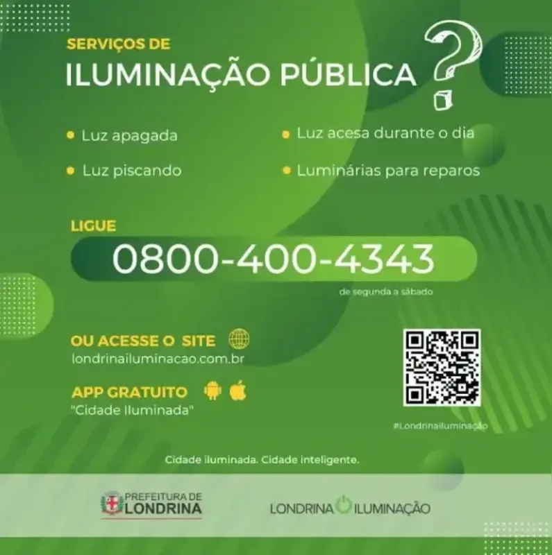 Imagem ilustrativa da imagem Londrina Iluminação divulga canais de atendimento