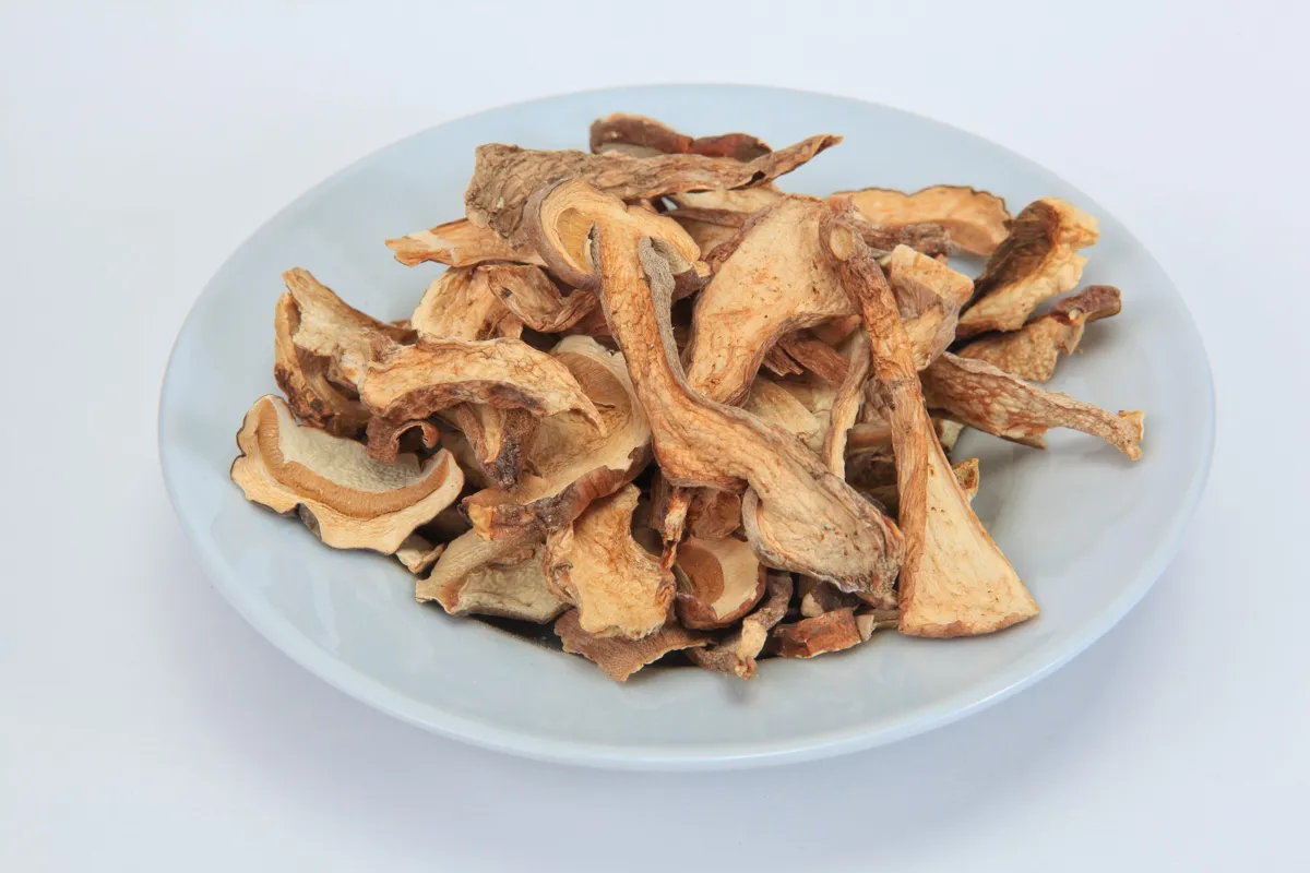 O funghi  secchi deve ser hidratado com água fervida por meia hora