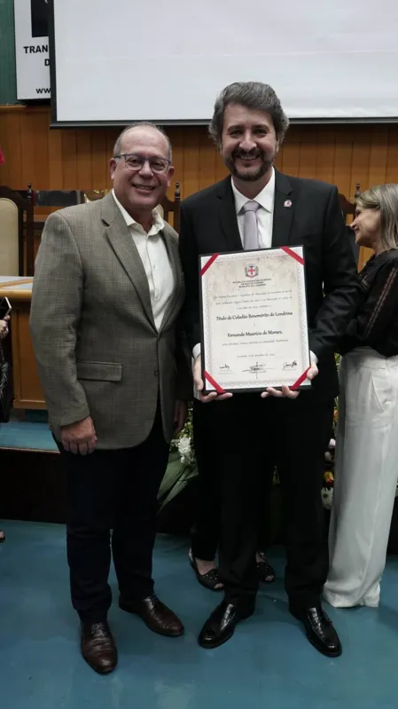 Fernando Moraes com o CEO do Grupo Folha de Londrina, José Nicolás Mejía
