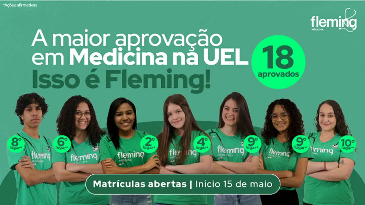 Imagem ilustrativa da imagem Pré-vestibular Fleming Medicina conquista a maior aprovação em Medicina na UEL