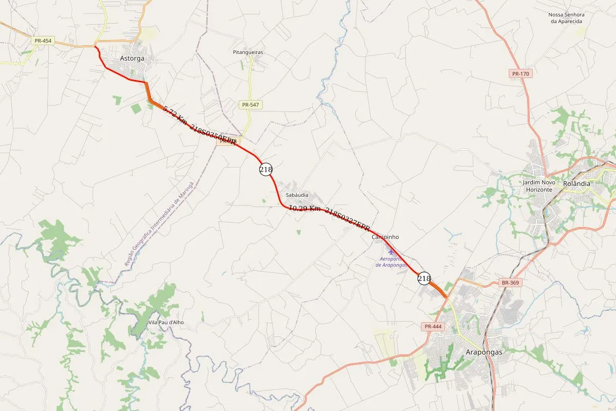 Imagem ilustrativa da imagem Rodovia entre Arapongas e Astorga recebe obras de conservação