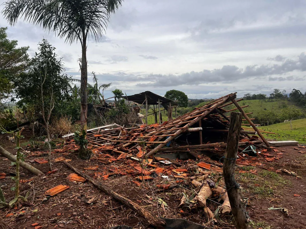 Imagem ilustrativa da imagem Vendaval causa estragos na zona rural de Ribeirão Claro