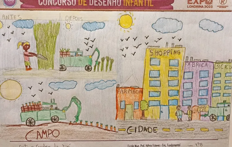 Desenho de Gustavo Cardoso de Sá, aluno  da Escola Municipal Professor Hélvio Esteves