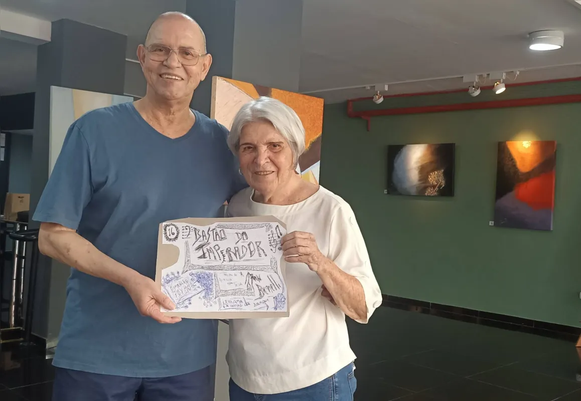 Encontro de artistas: José Eduardo de Almeida Benelli com Udhi Jozzolino que fez uma visita guiada à exposição