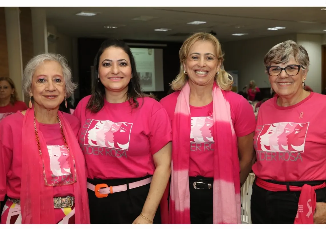 Beth Oliveira, Michelly Landgraf (presidente  do Nós do Poder Rosa), Nely Camargo e Sueli Magalhães