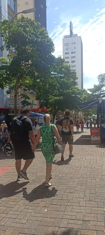 Circulação pela avenida Paraná foi para fazer compras  natalinas na manhã de sábado (16) em Londrina