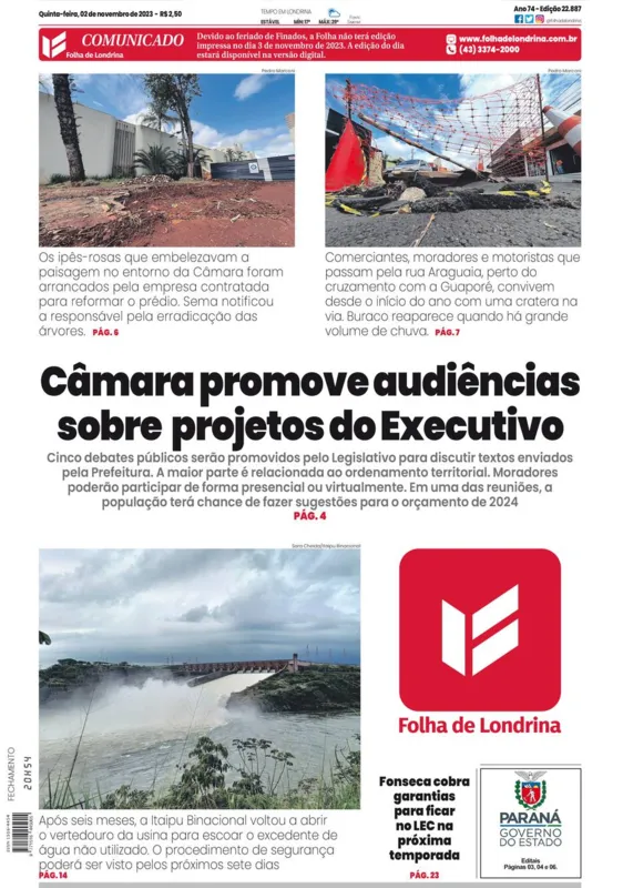 Imagem ilustrativa da imagem Capa 02/11/2023