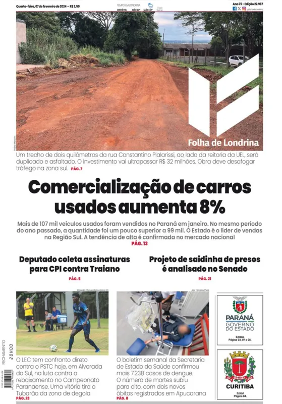 Imagem ilustrativa da imagem Capa 07/02/2024